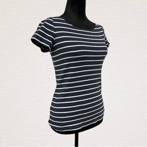 Women’s Small Blue & White Stripe ESPRIT SS Top - Picture 7 of 7